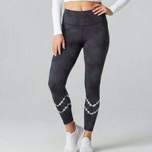 Halcyon Tie Dye Leggings Black Gray White High Rise M NWT Workout Casual